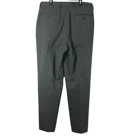 Nautica Rigger Dress Pants Mens 34 x 31 Black Tweed Pleated Altered Hem - Picture 3 of 8